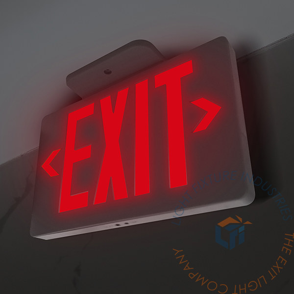 Exit Sign | Thin Red | White Housing [LEDT-R]