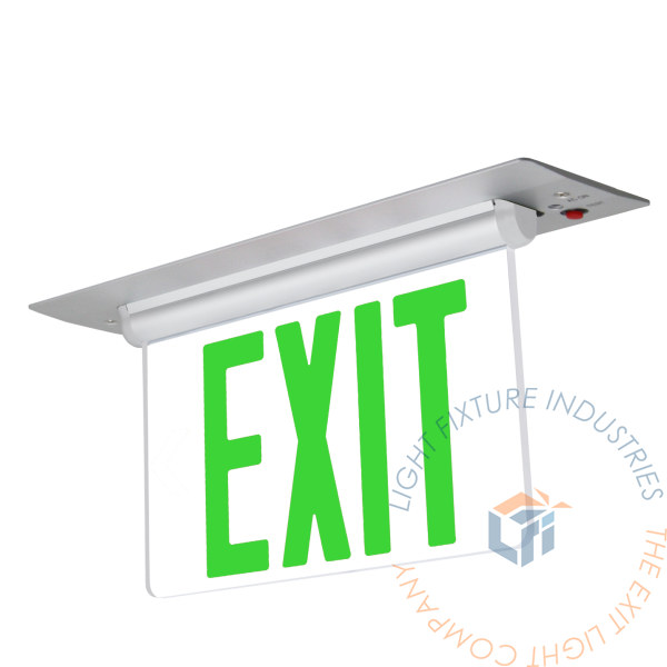 Exit Sign | RT Series Recessed Edge Lit Green [ELRT-G-RM]