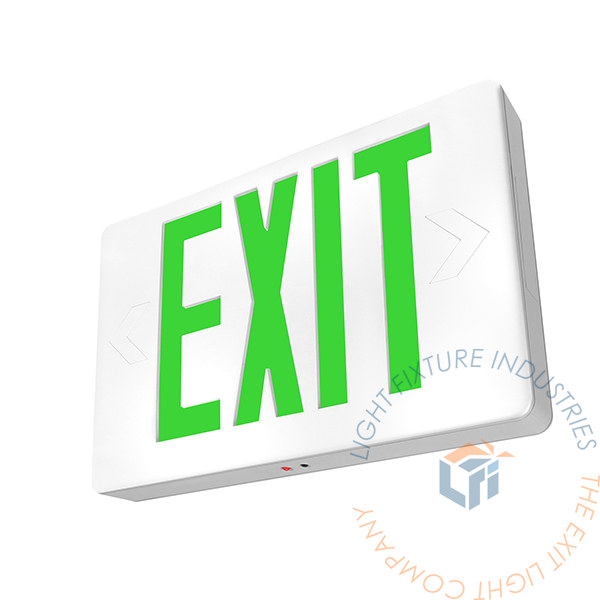 Exit Sign | Thin Green | White Housing [LEDT-G]