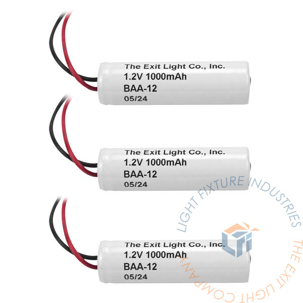 Battery | AA 1.2V 1000mAh NiCad | w/ lead | 3 Pack [BAA-12-3]
