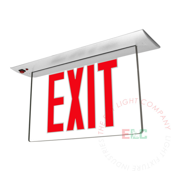 Exit Sign | Edge Lit Recessed Series Red LED [ELR-R]