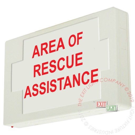 [EX-CU-AREA-OF-RESCUE-ASSISTANCE] Exit Sign | Custom Wording | AREA OF RESCUE ASSISTANCE [EX-CU-AREA-OF-RESCUE-ASSISTANCE]