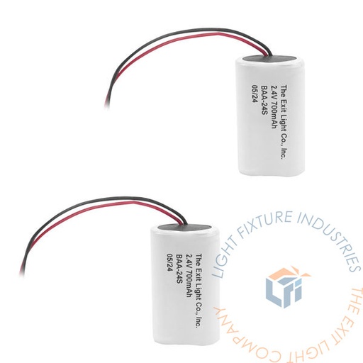 [BAA-24S-2] Battery | AA 2.4V 700mAh NiCad | Side By | 2 Pack [BAA-24S-2]